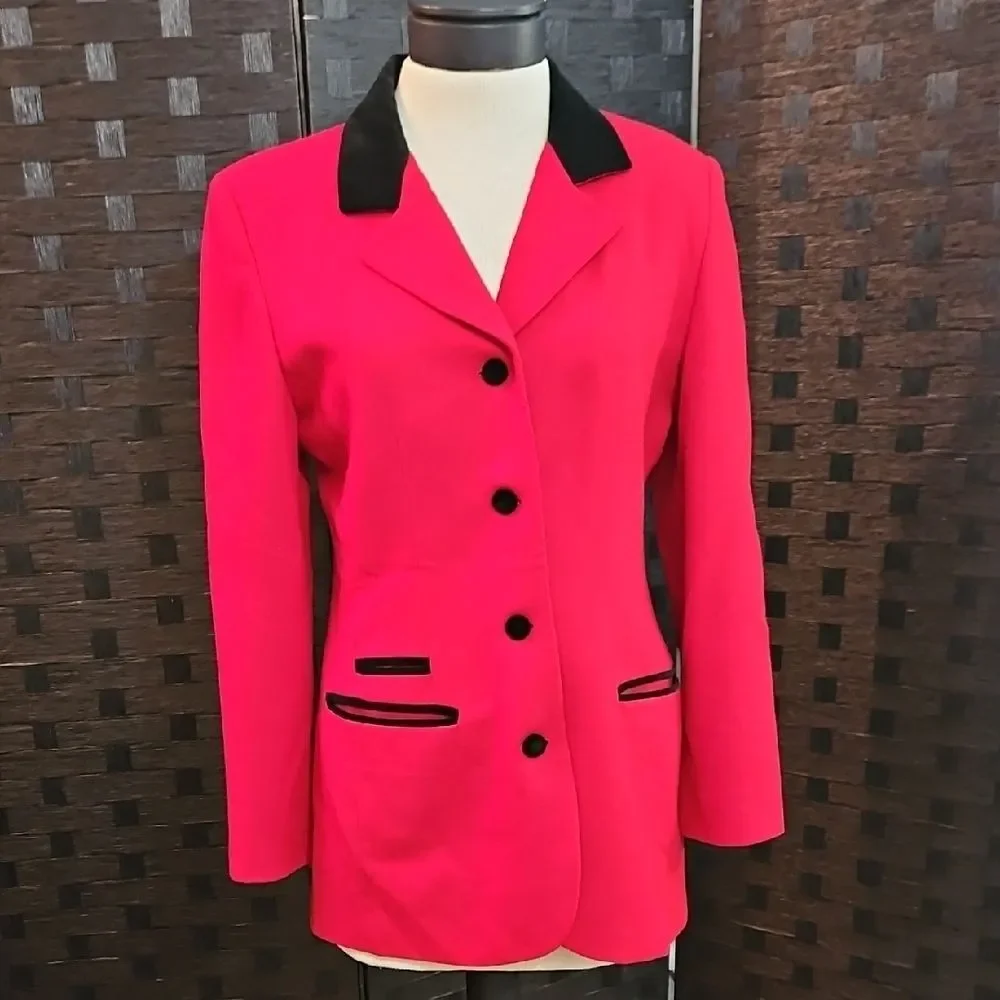 Women's Vintage Brooks Brothers Red Equestrian Style Blazer Size 6